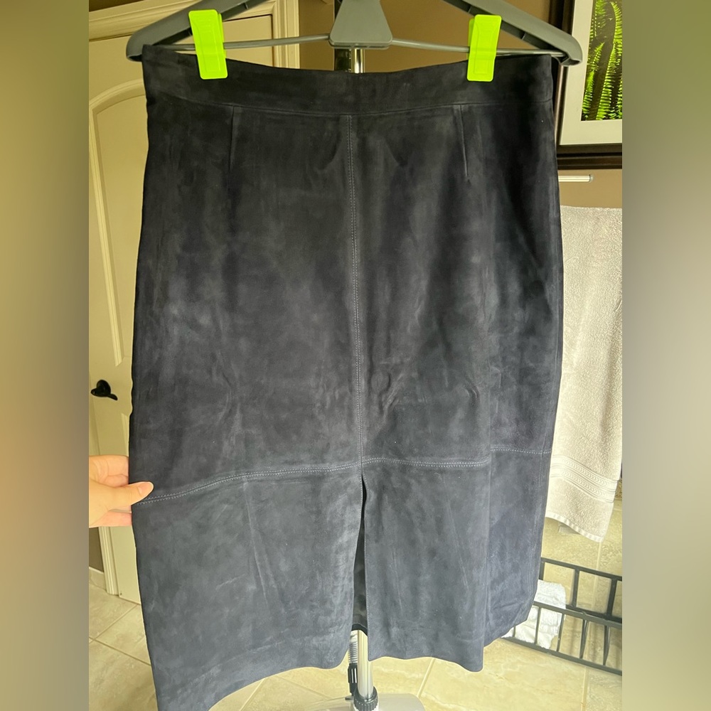 J Crew Collection Navy Suede Skirt
